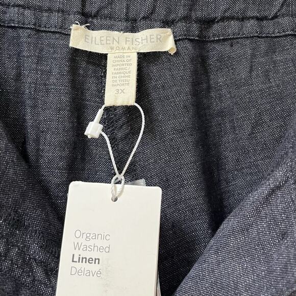 Eileen Fisher Organic Linen Easy Ankle Pants Size 3X Denim Blue Coastal NWT - Picture 6 of 8